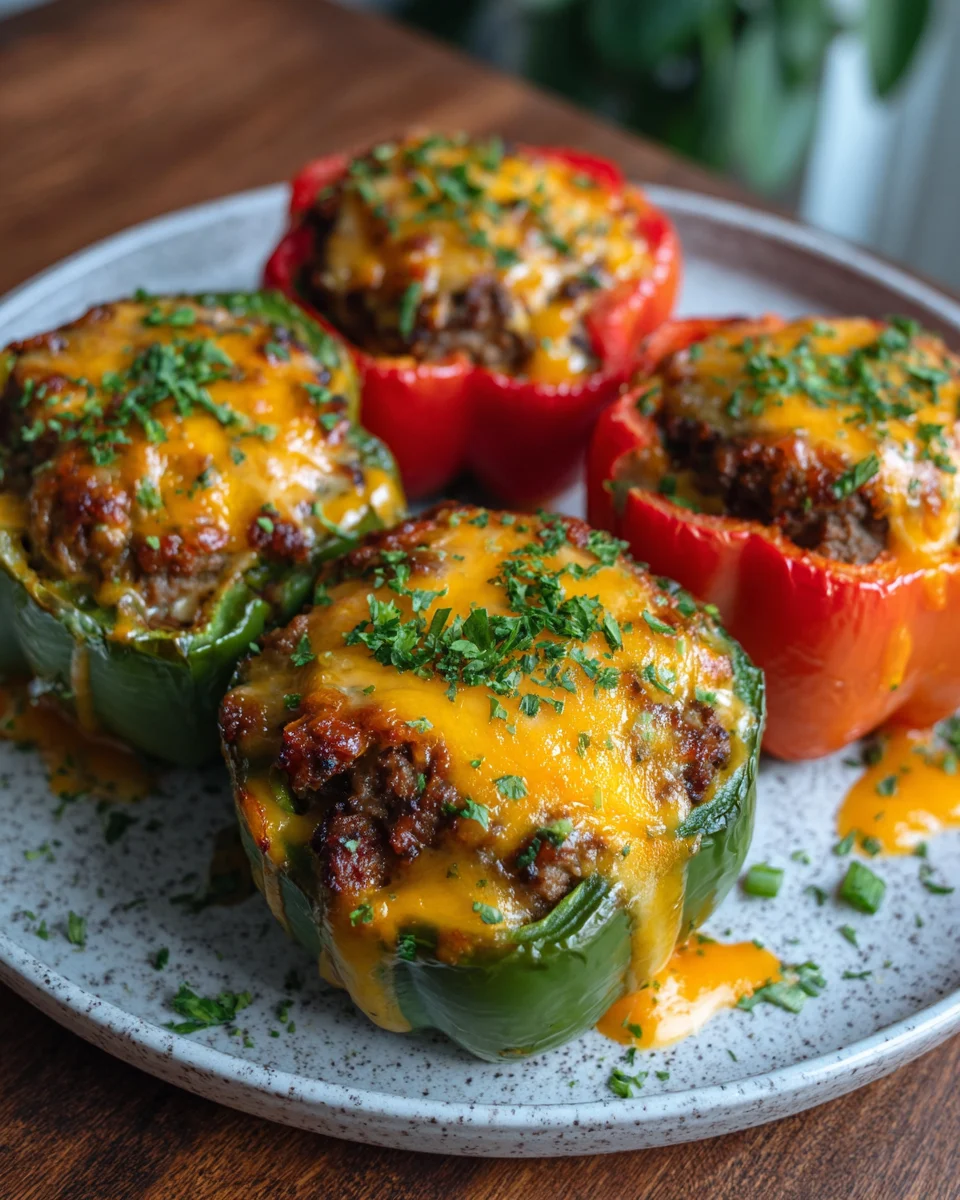 Cheeseburger Stuffed Peppers