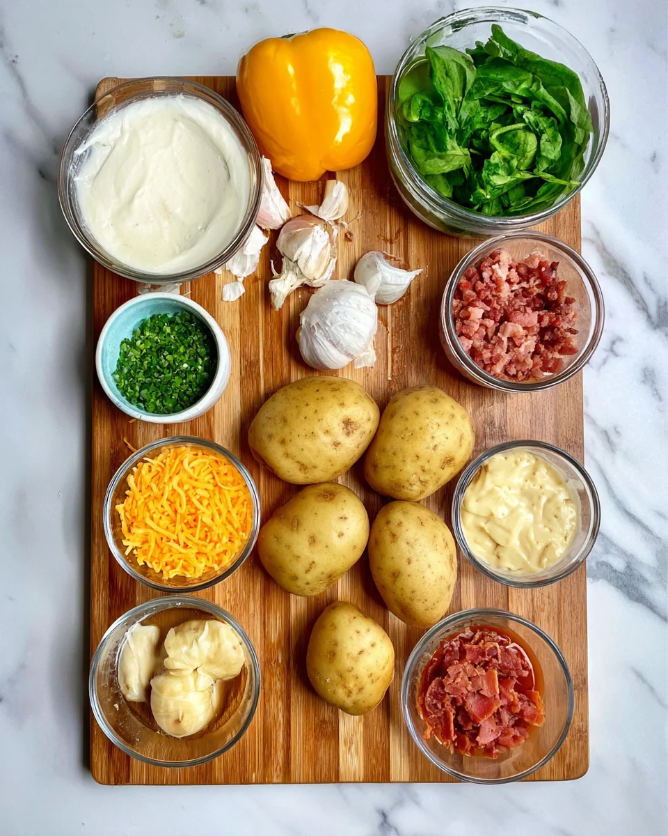 Cheesy Bacon Ranch Chicken Stuffed Potatoes