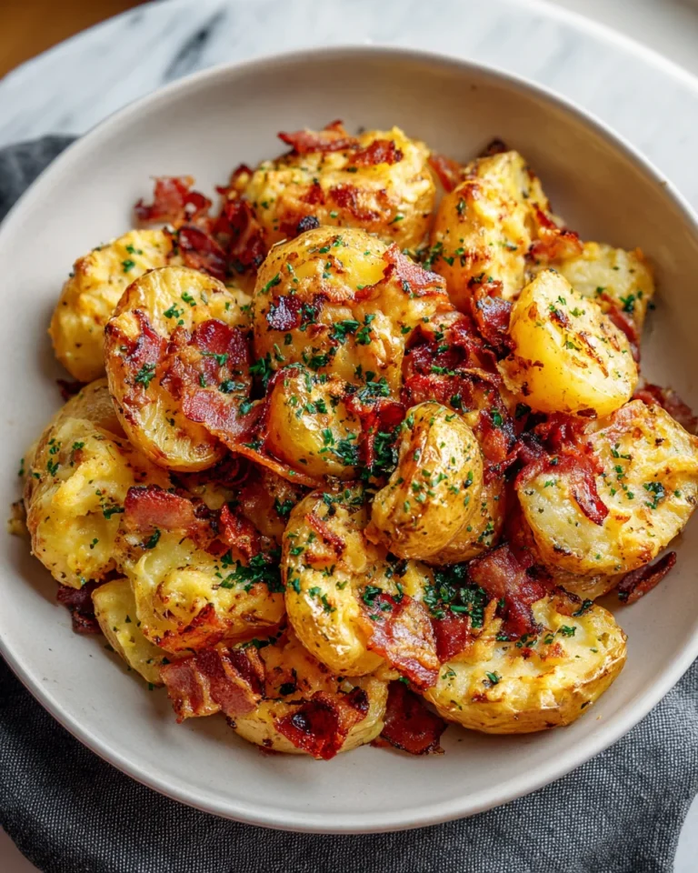 Cheesy Roasted Garlic Bacon Potatoes
