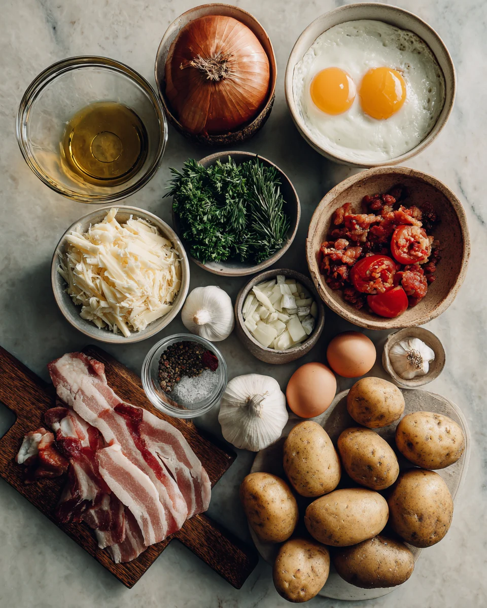 Cheesy Roasted Garlic Bacon Potatoes