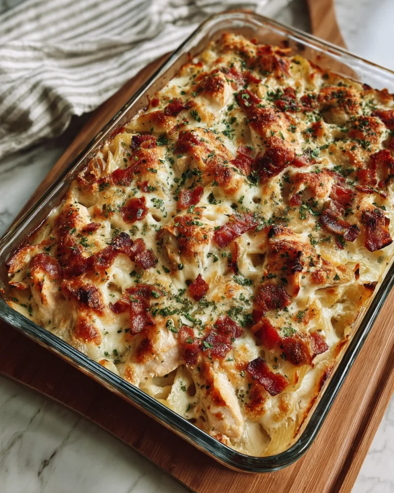 Chicken Bacon Alfredo Bake