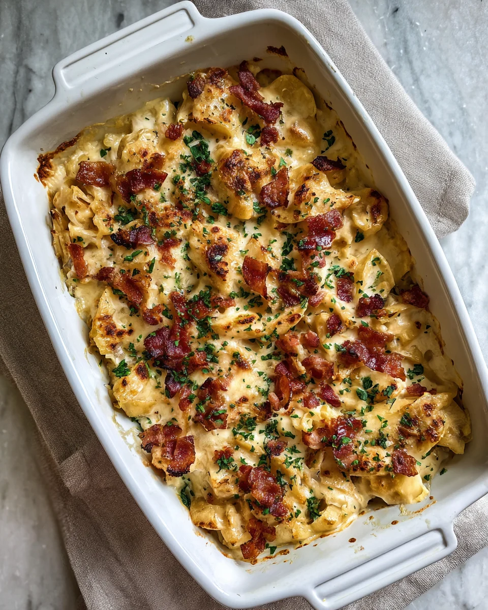 Chicken Bacon Alfredo Bake