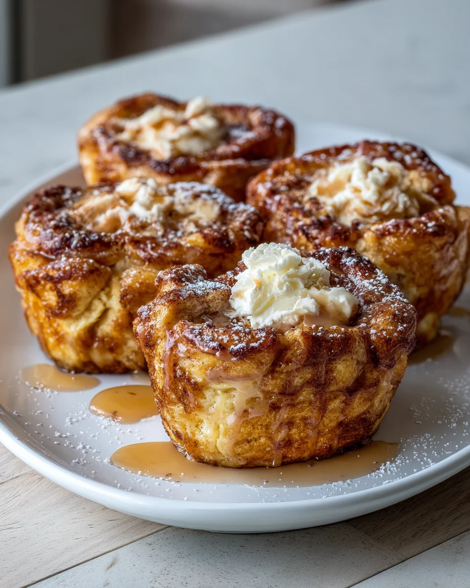 Cinnamon Roll French Toast Muffins