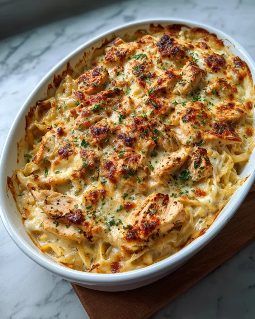 Creamy Cajun Chicken Alfredo Bake