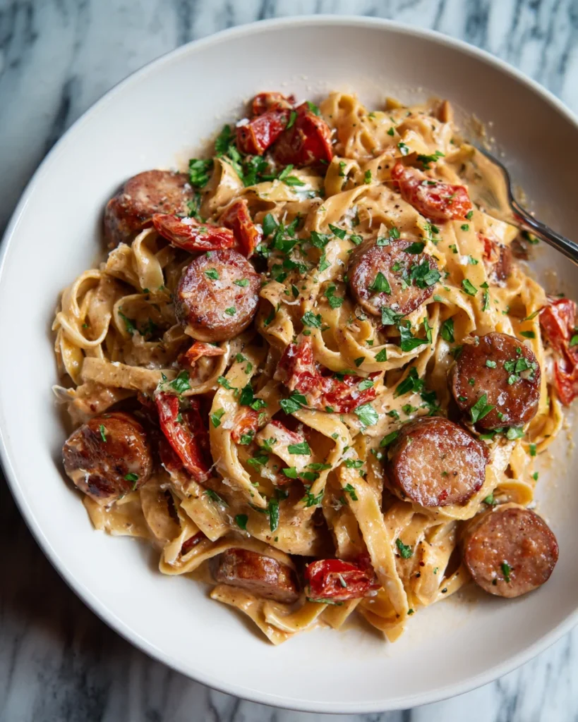 Creamy Cajun Sausage Pasta