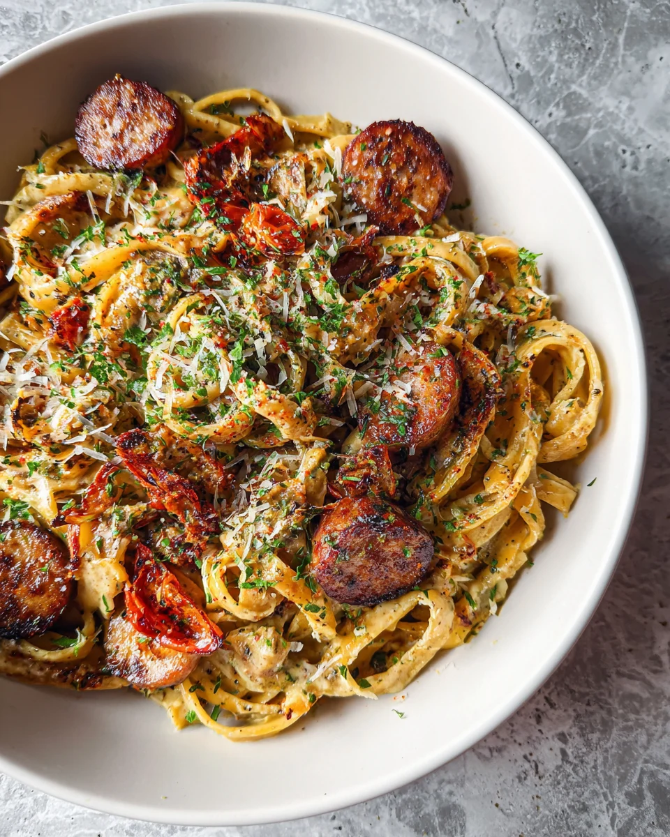 Creamy Cajun Sausage Pasta