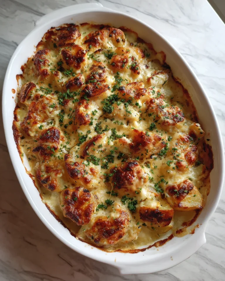 Creamy Garlic Butter Chicken Potato Casserole