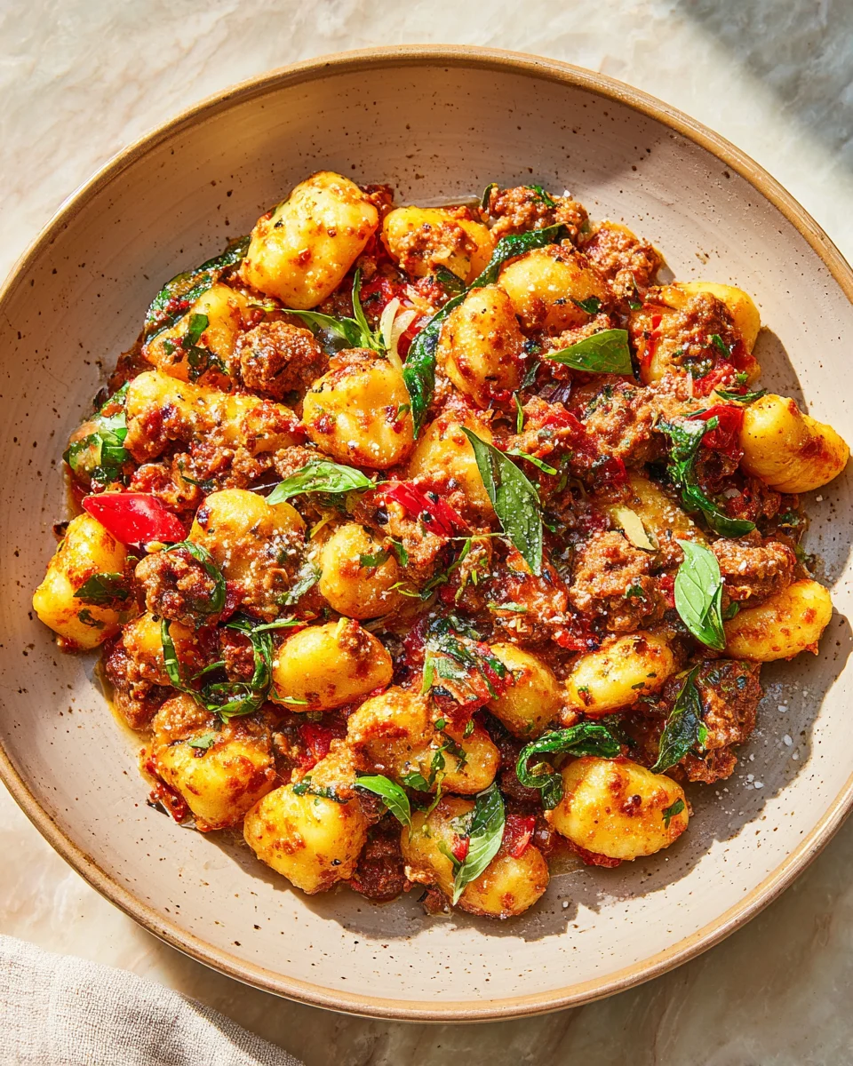 Creamy Italian Sausage Gnocchi Skillet