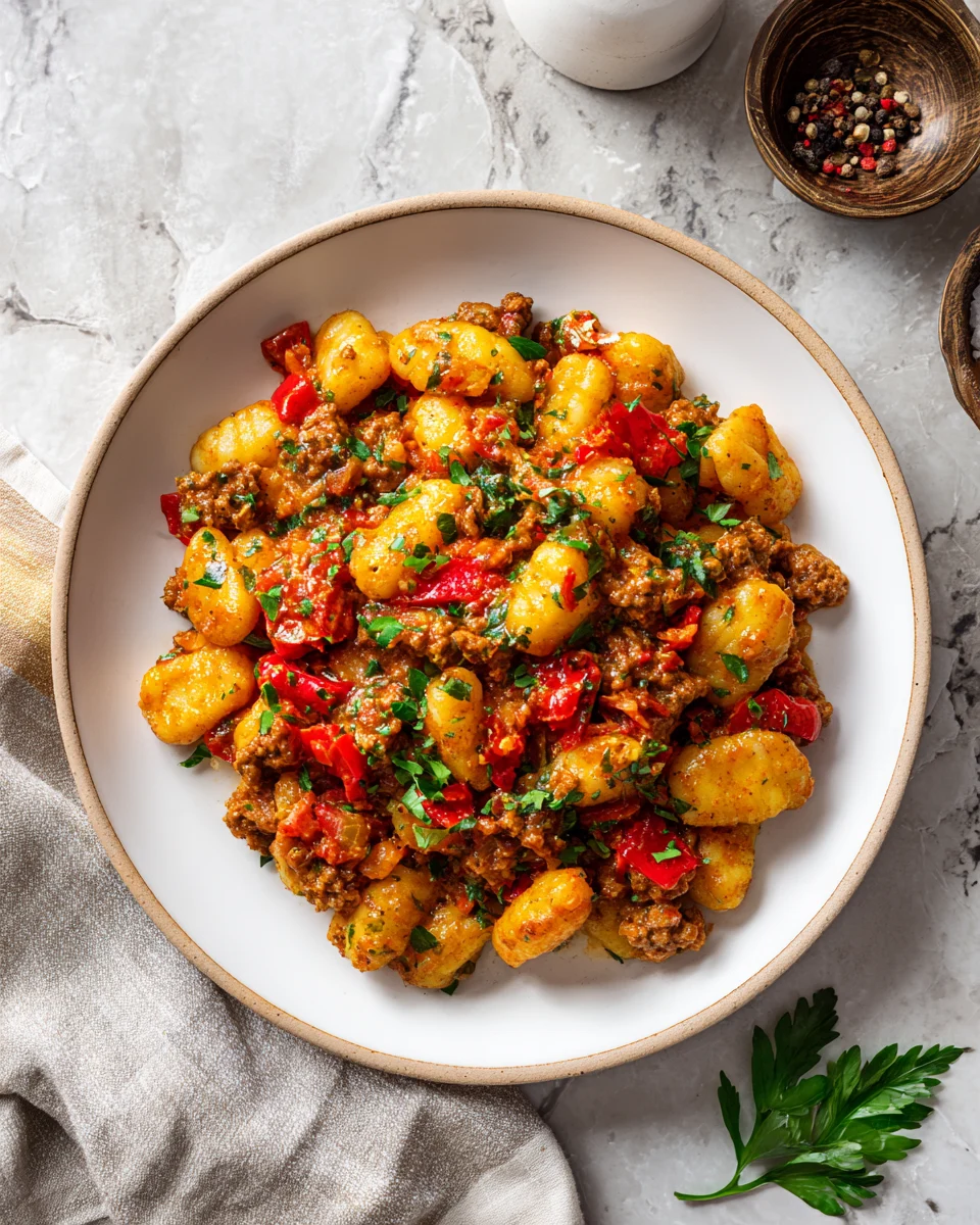 Creamy Italian Sausage Gnocchi Skillet
