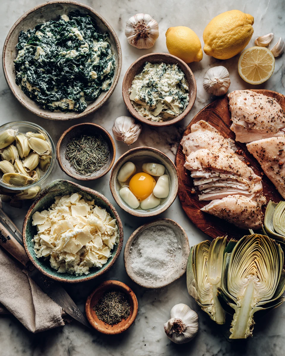 Creamy Spinach Artichoke Chicken Bake
