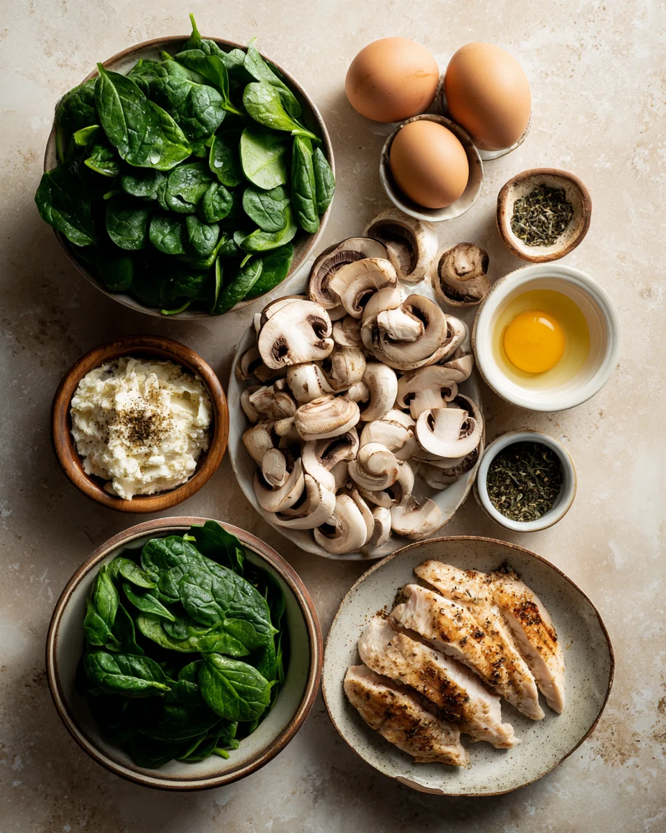 Creamy Spinach Mushroom Chicken Skillet