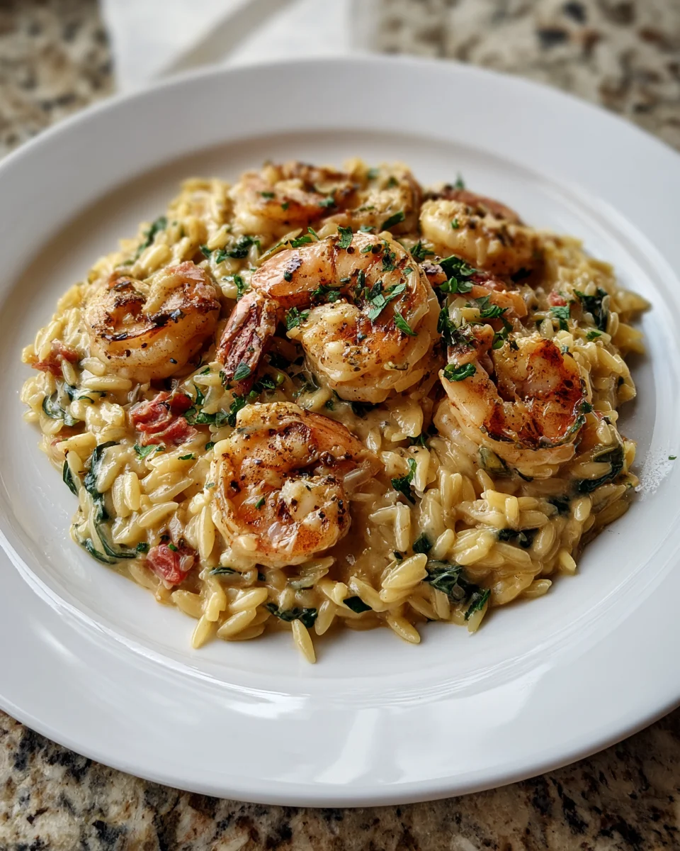 Creamy Tuscan Shrimp Orzo