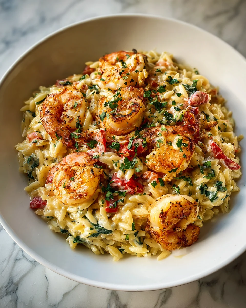 Creamy Tuscan Shrimp Orzo