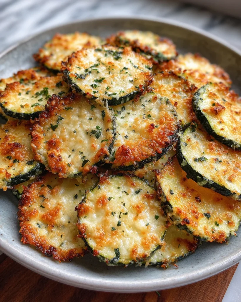 Crispy Baked Zucchini Parmesan Chips