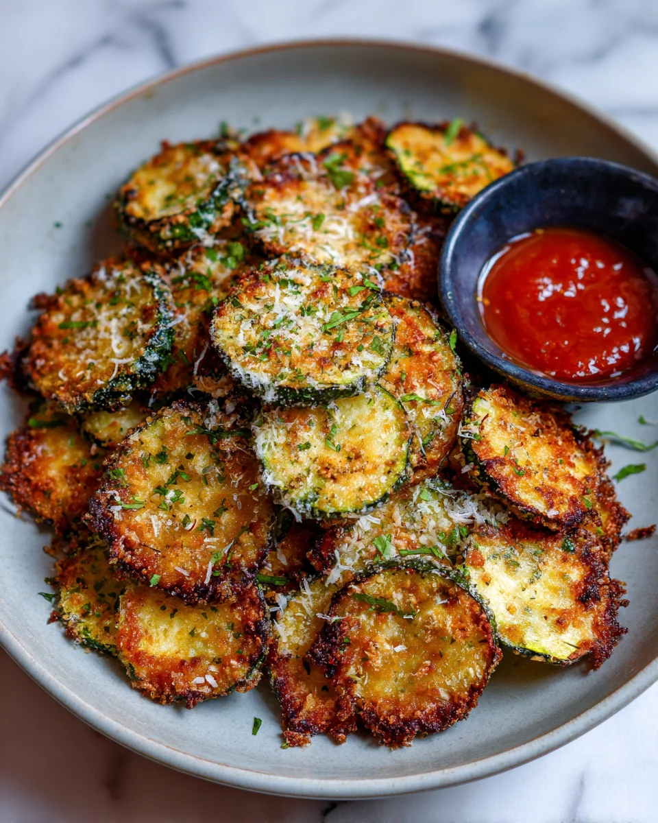 Crispy Baked Zucchini Parmesan Chips