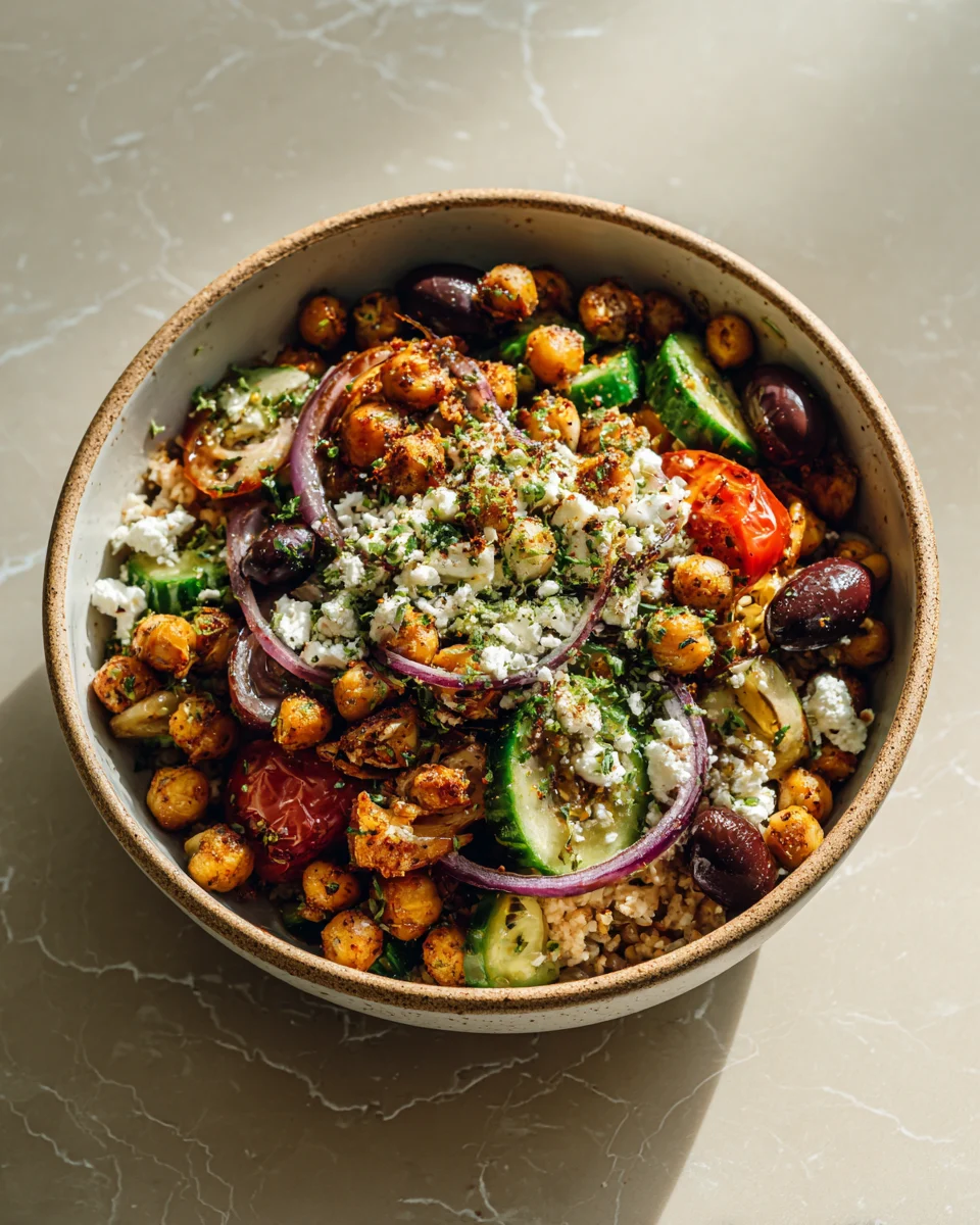 Crispy Chickpea Mediterranean Bowls