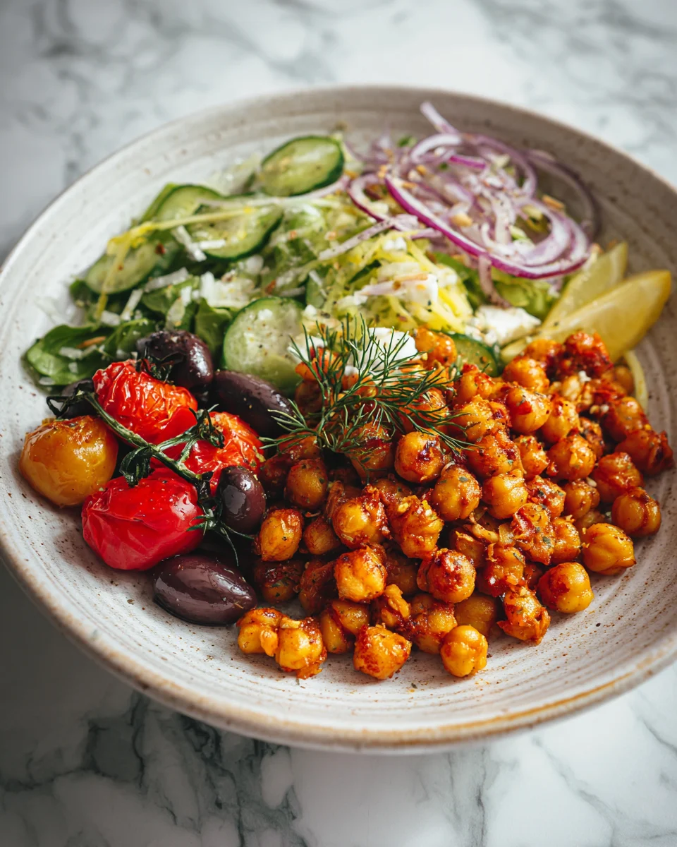 Crispy Chickpea Mediterranean Bowls