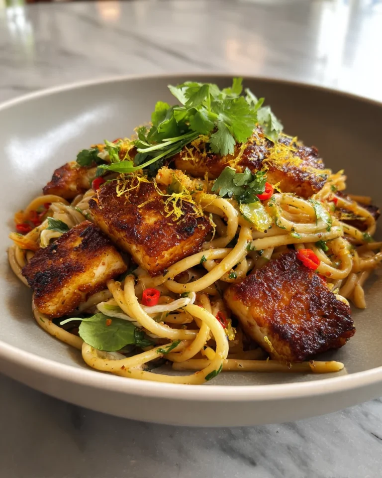 Crispy Halloumi Pasta with Lemon Zest