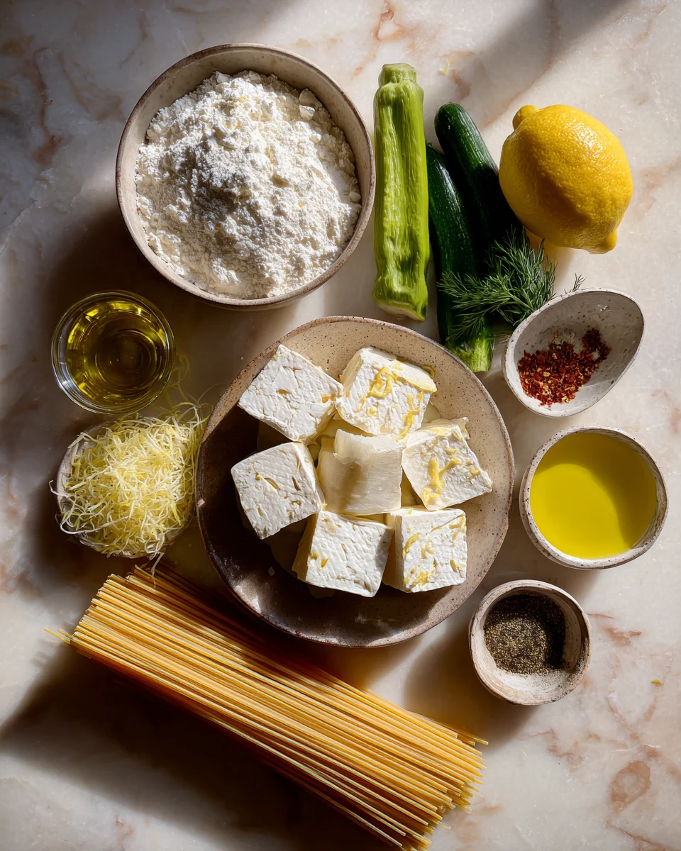 Crispy Halloumi Pasta with Lemon Zest