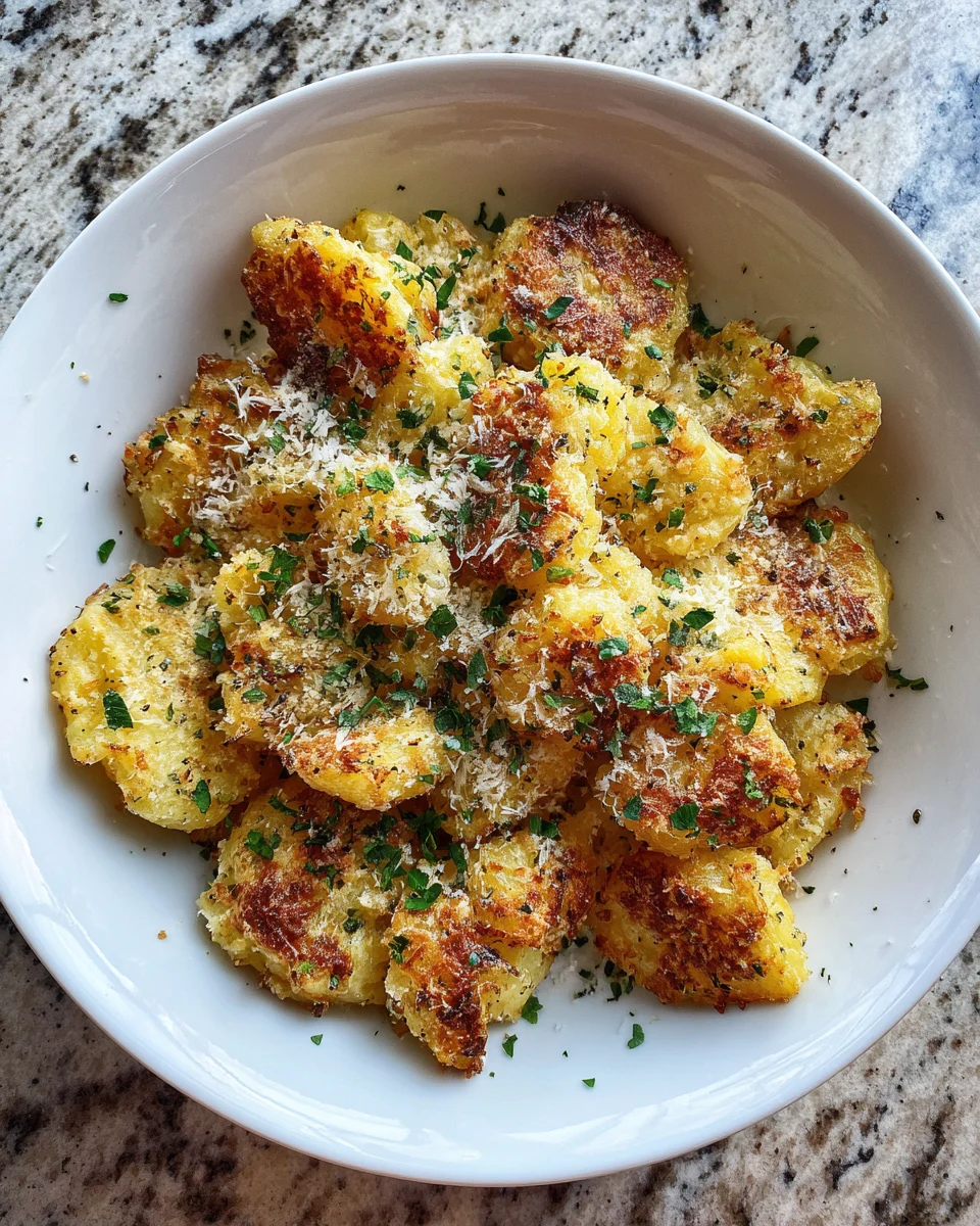 Crispy Parmesan Ranch Smashed Potatoes