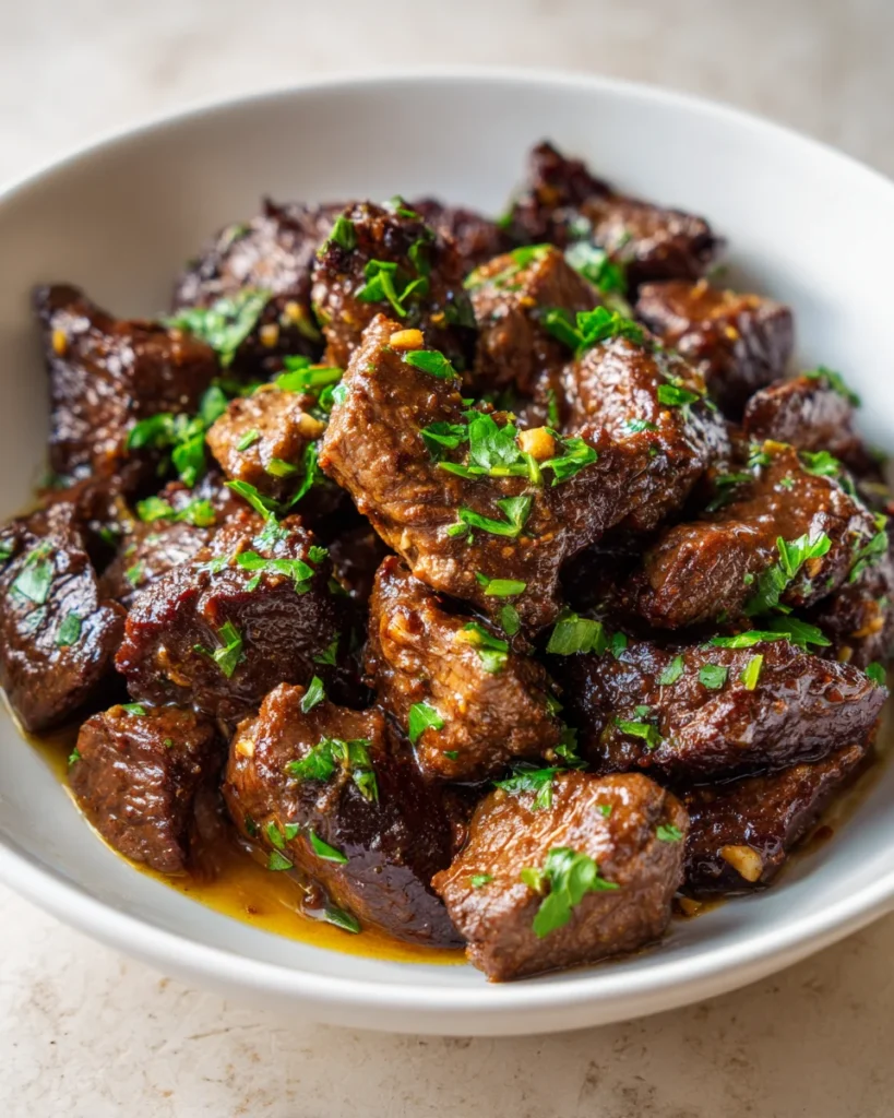 Crockpot Garlic Butter Beef Tips
