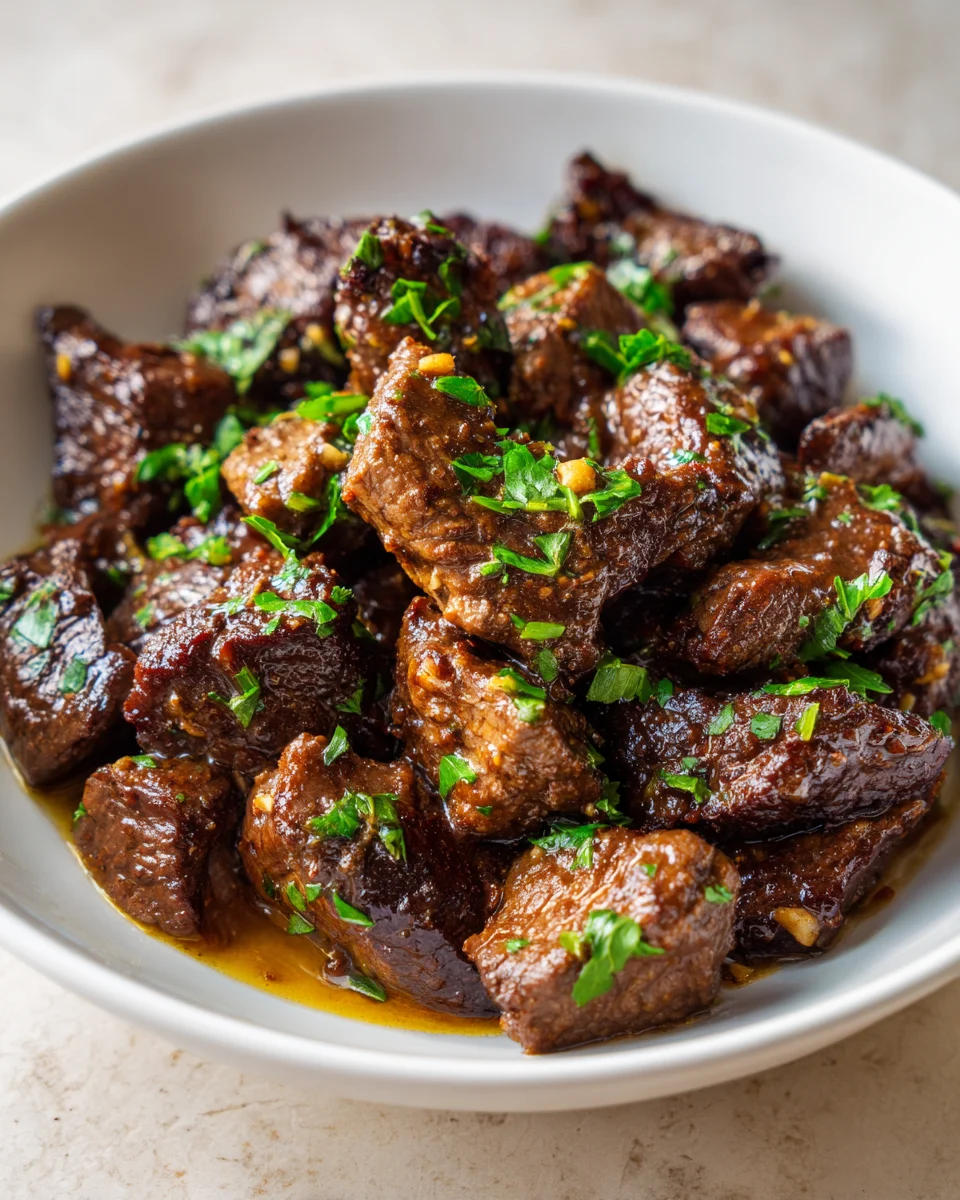 Crockpot Garlic Butter Beef Tips