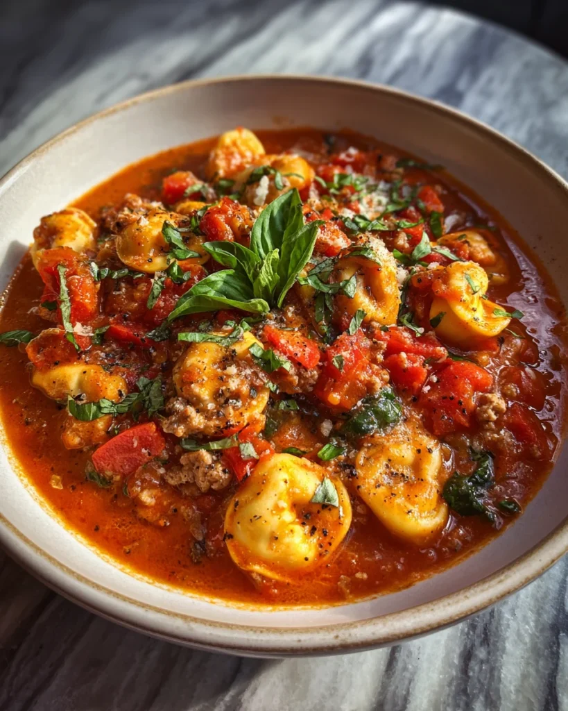 Crockpot Italian Sausage Tortellini Soup
