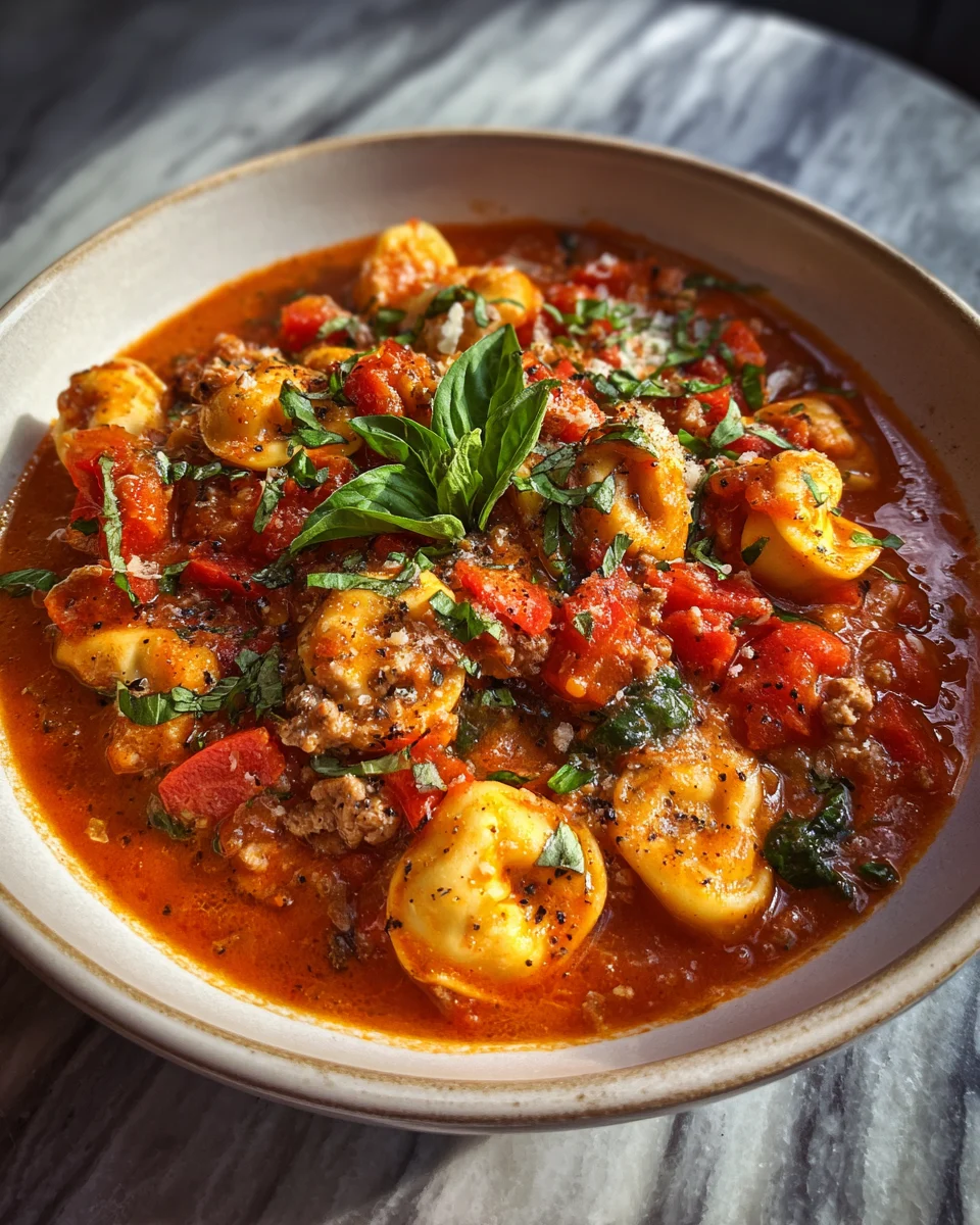 Crockpot Italian Sausage Tortellini Soup