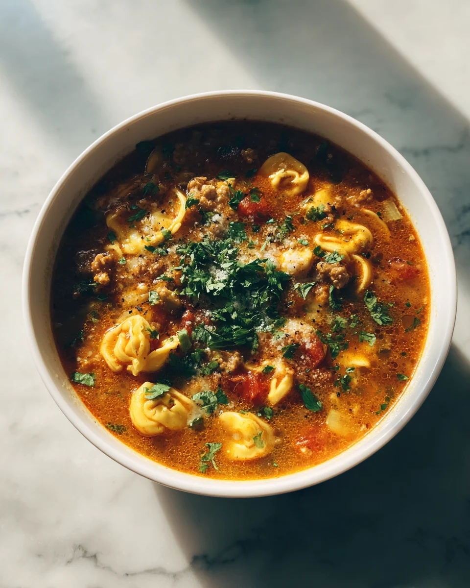 Crockpot Italian Sausage Tortellini Soup
