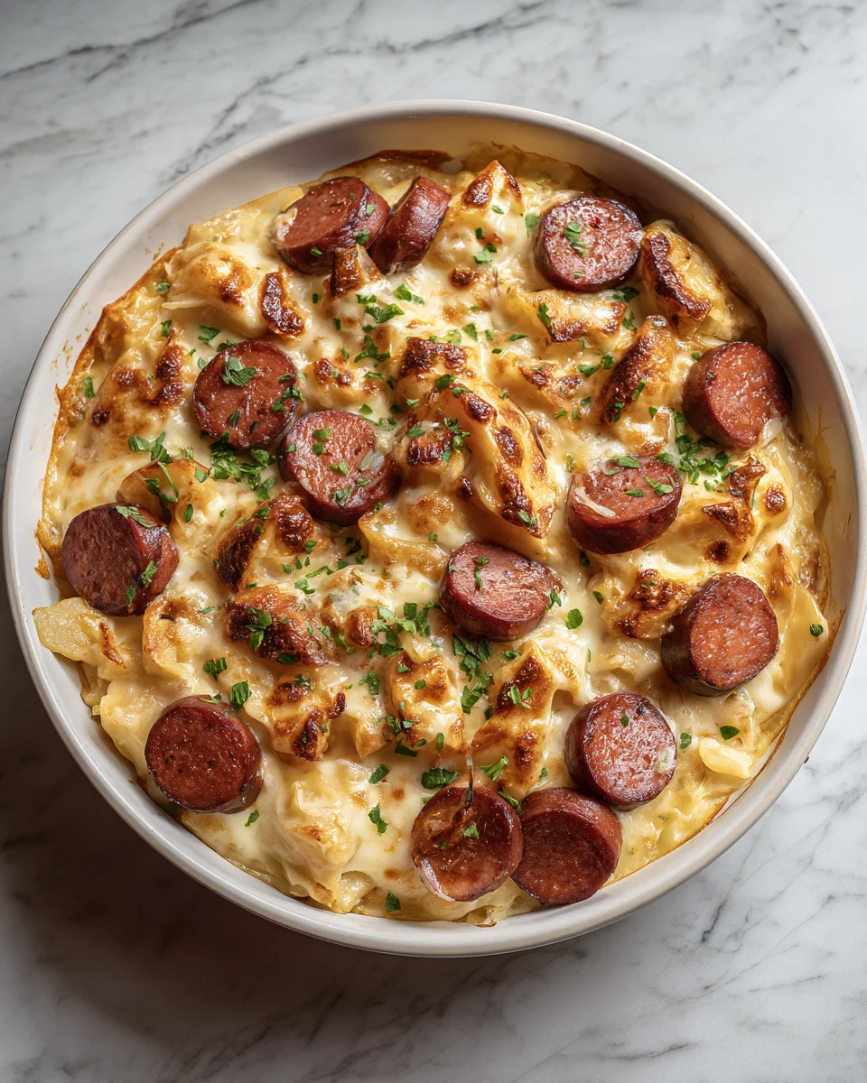 Crockpot Pierogi Casserole With Kielbasa