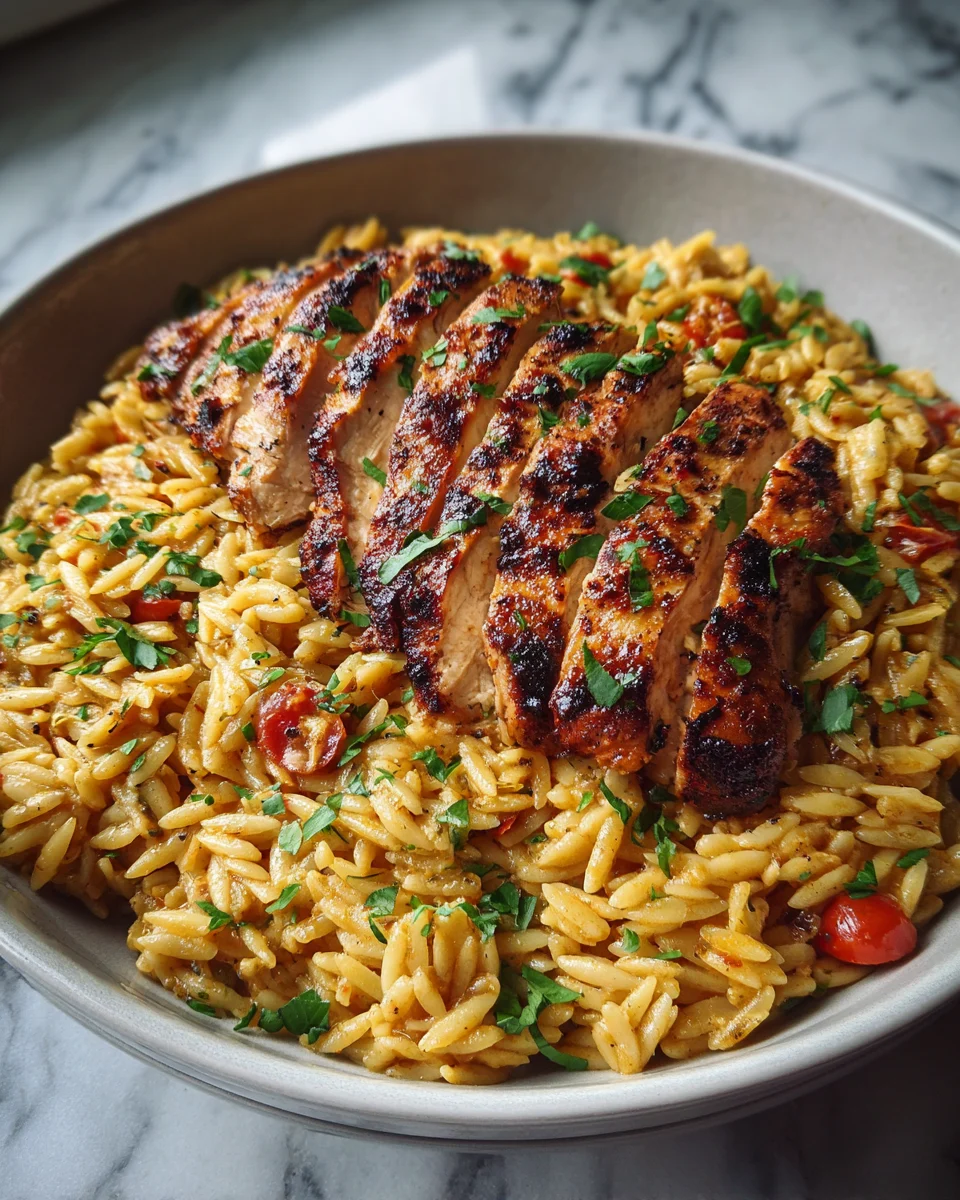 Garlic Butter Chicken Orzo