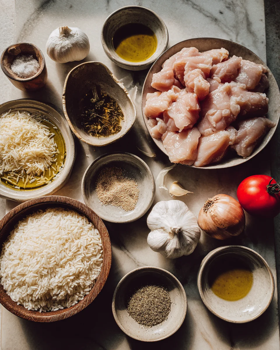 Garlic Butter Chicken with Parmesan Rice