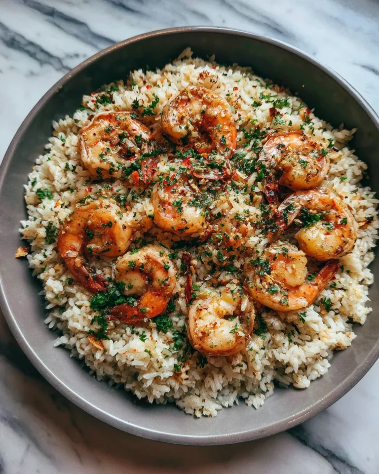 Garlic Butter Shrimp Rice Skillet