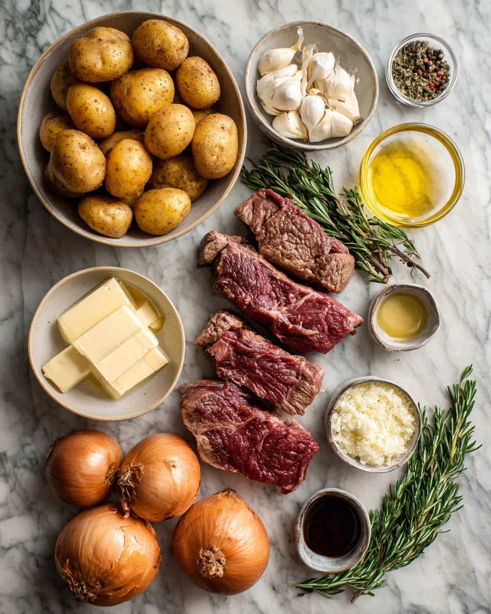 Garlic Butter Steak Bites with Roasted Potatoes