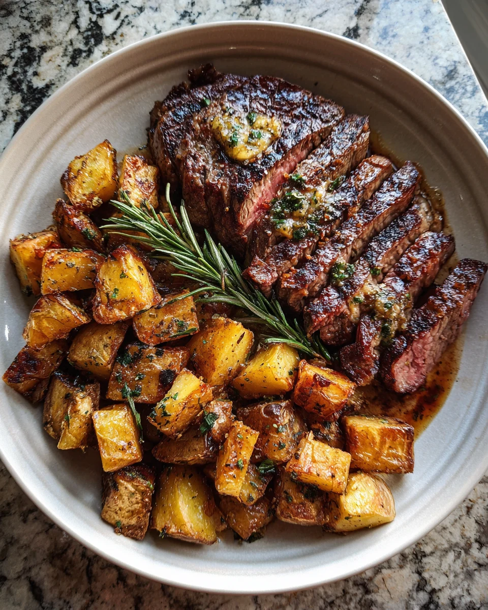 Garlic Butter Steak and Crispy Potato Skillet