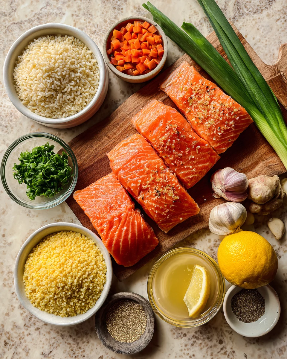 Garlic Herb Butter Salmon with Lemon Rice