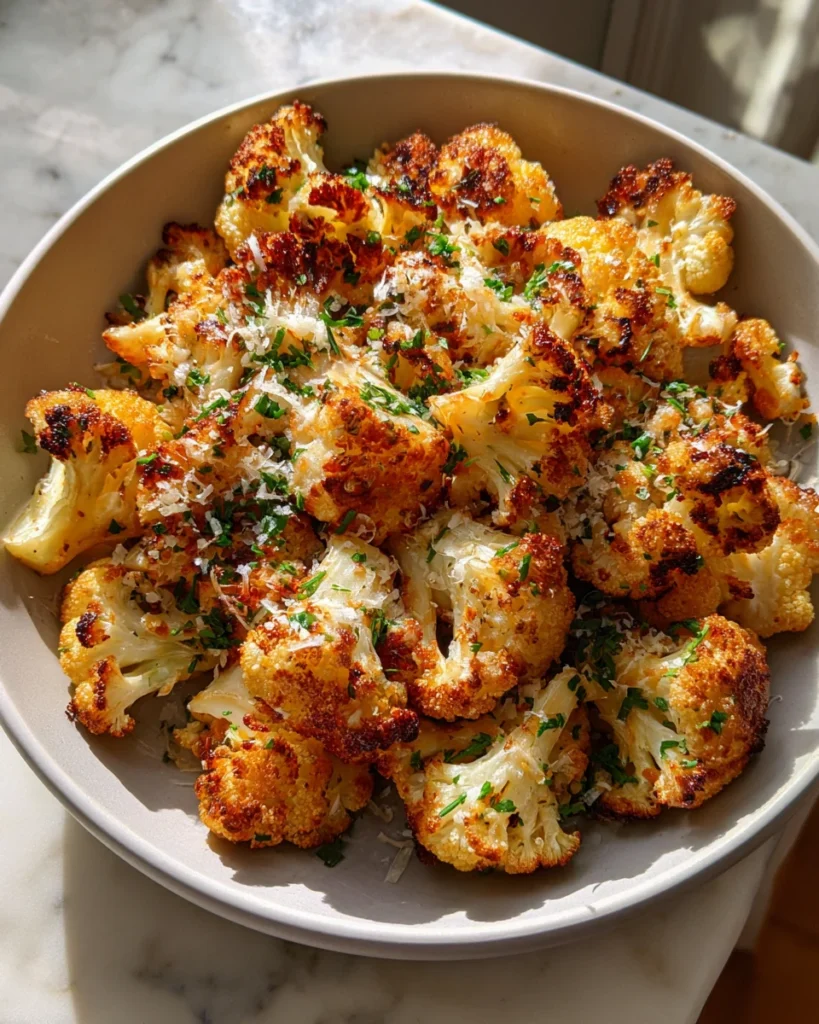 Garlic Parmesan Roasted Cauliflower