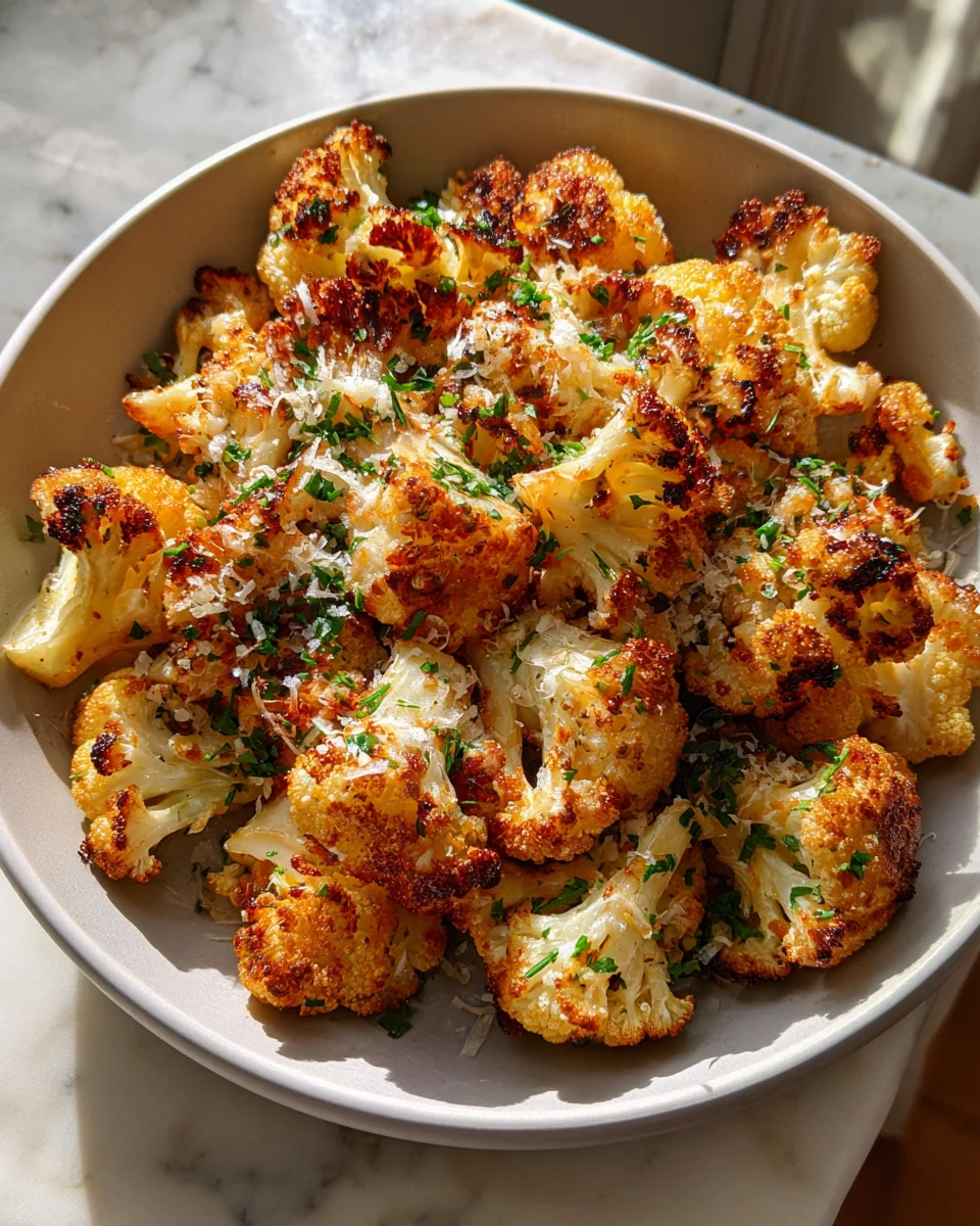 Garlic Parmesan Roasted Cauliflower