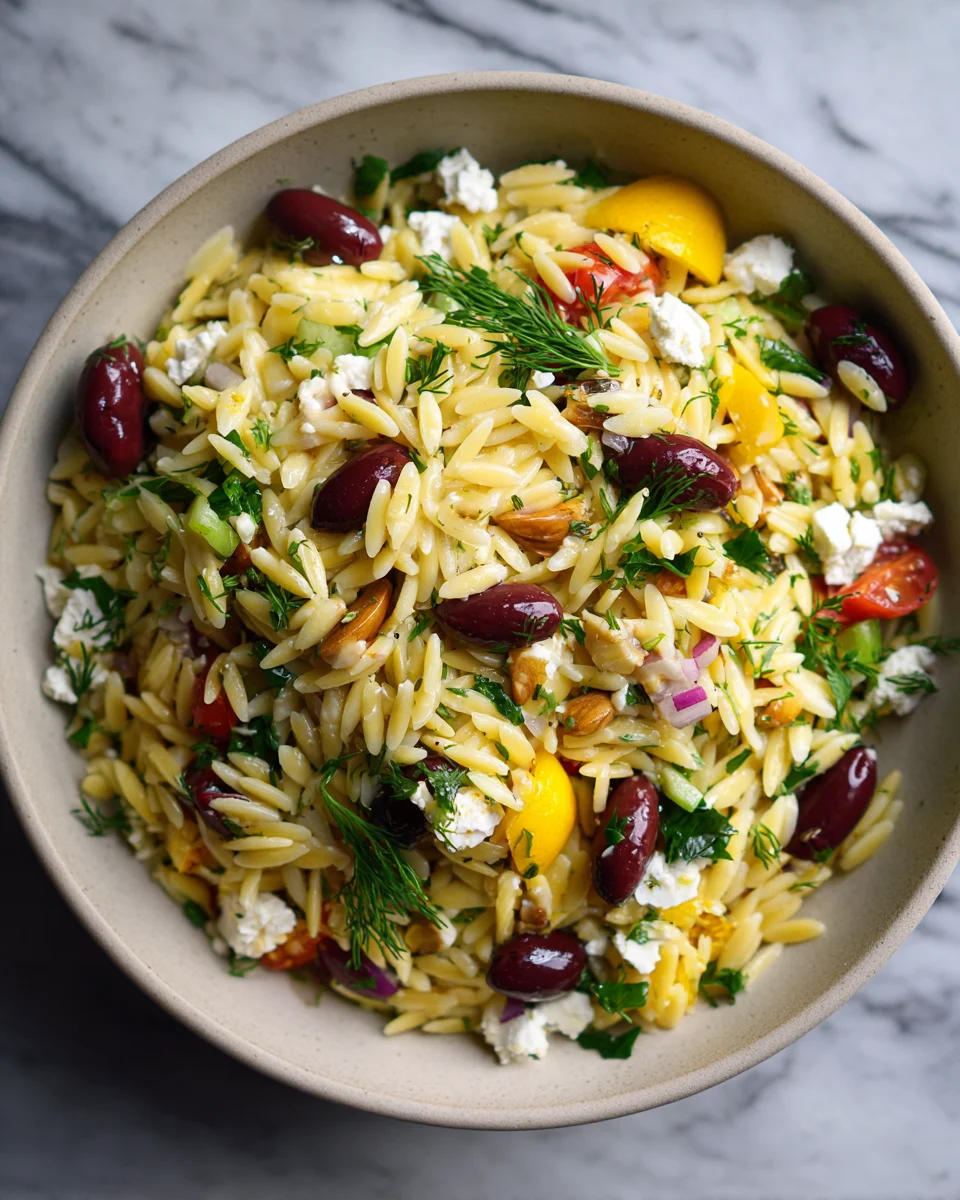 Greek Lemon Orzo Pasta Salad