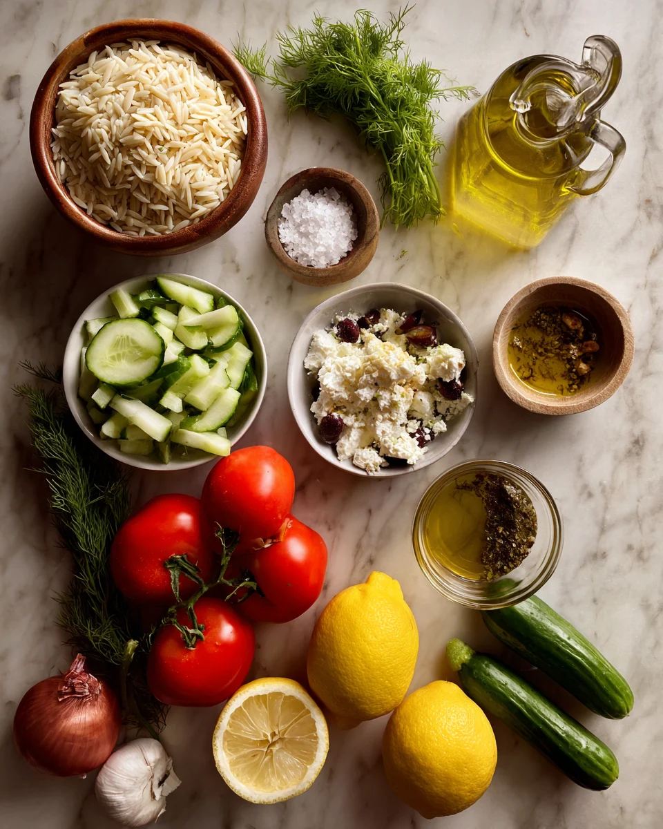 Greek Lemon Orzo Pasta Salad