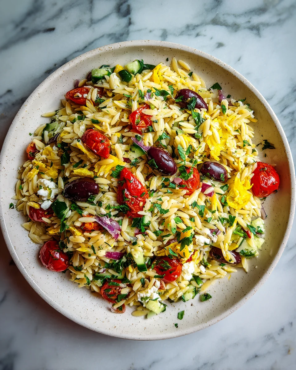 Greek Lemon Orzo Pasta Salad