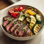 Grilled Steak Bowl with Grilled Zucchini