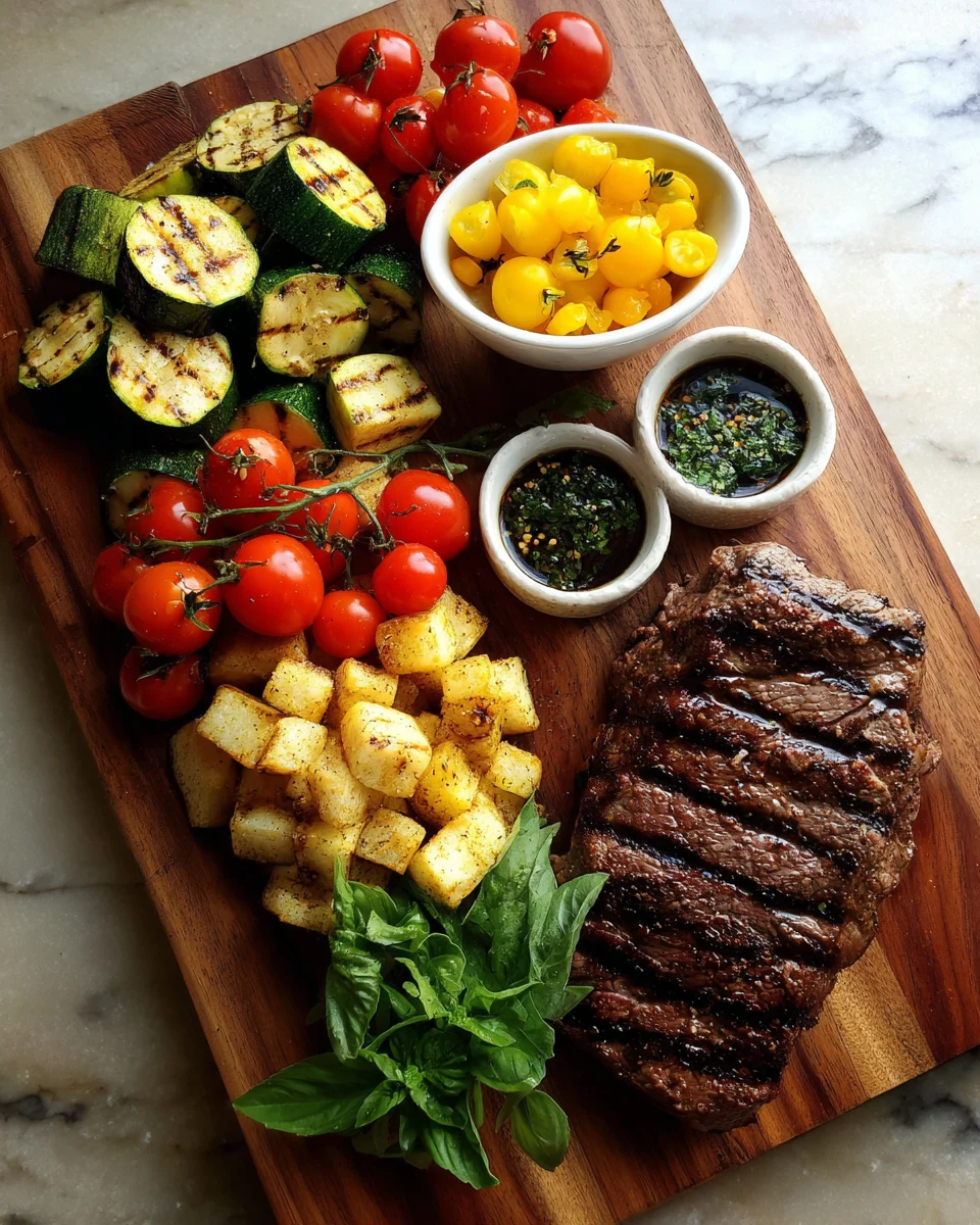 Grilled Steak Bowl with Grilled Zucchini