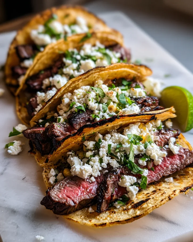 Grilled Steak Elote Tacos