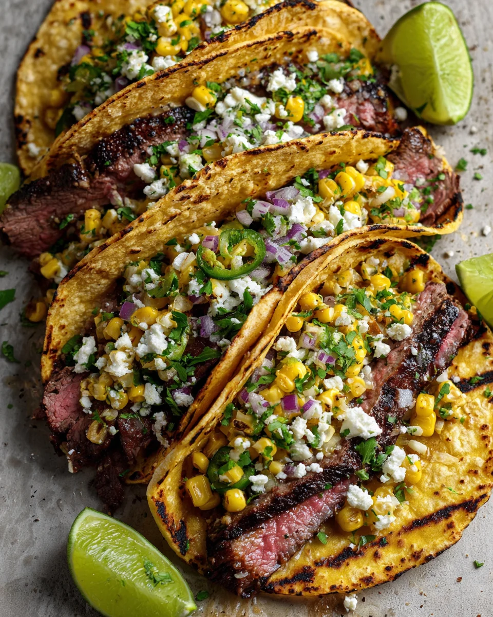 Grilled Steak Elote Tacos