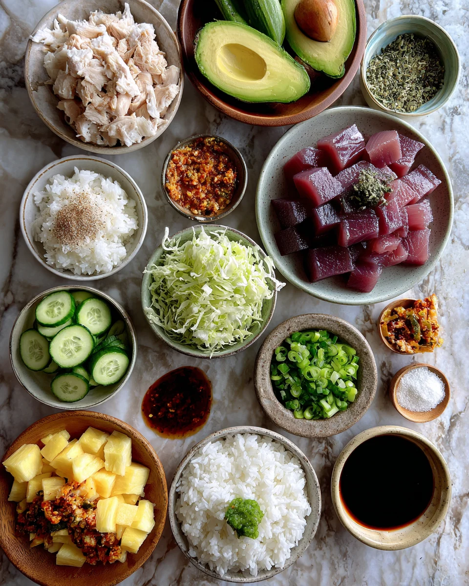 Hawaiian BBQ Chicken Rice Bowls