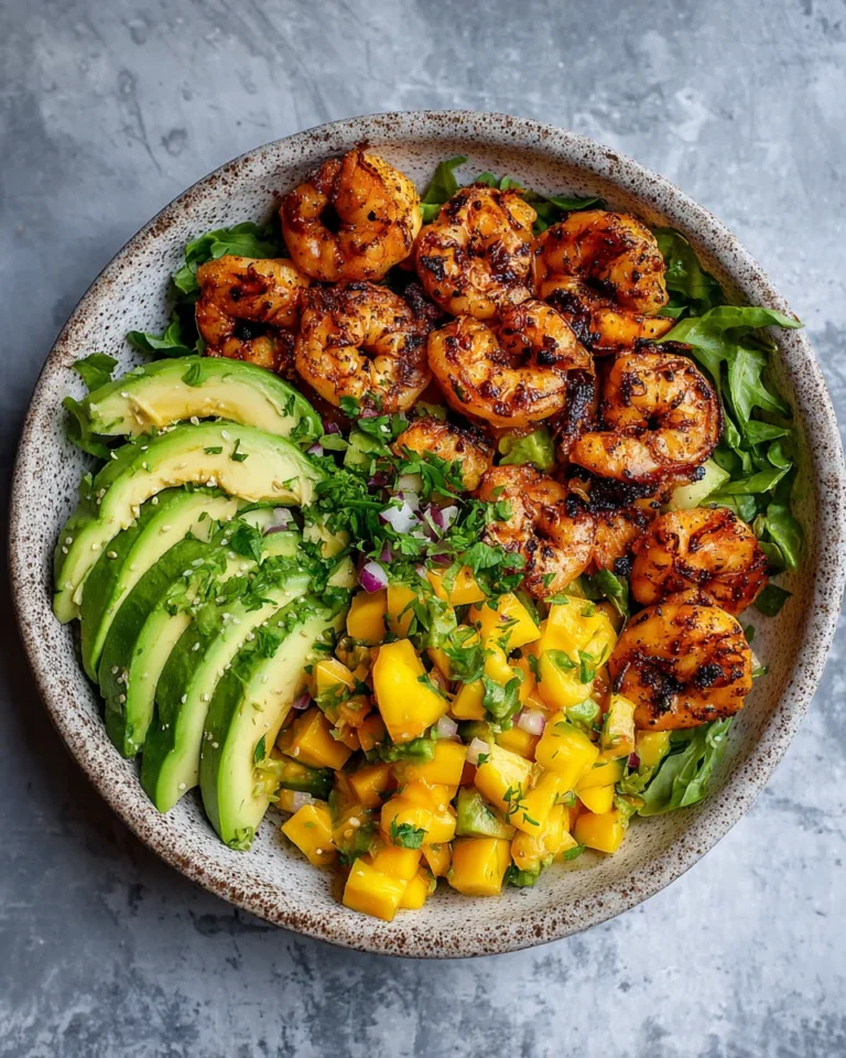 Healthy Shrimp Avocado Bowls with Mango Salsa