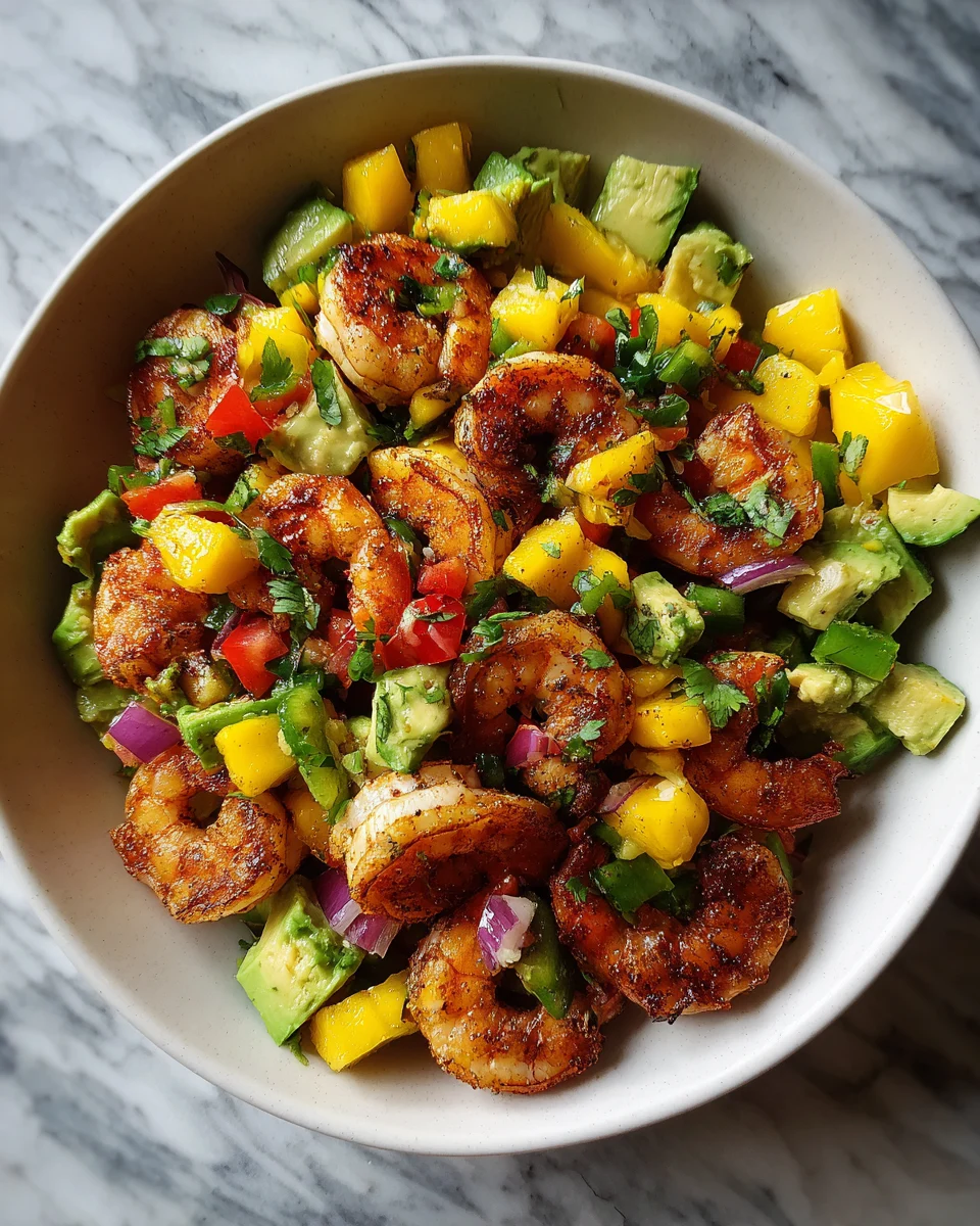 Healthy Shrimp Avocado Bowls with Mango Salsa