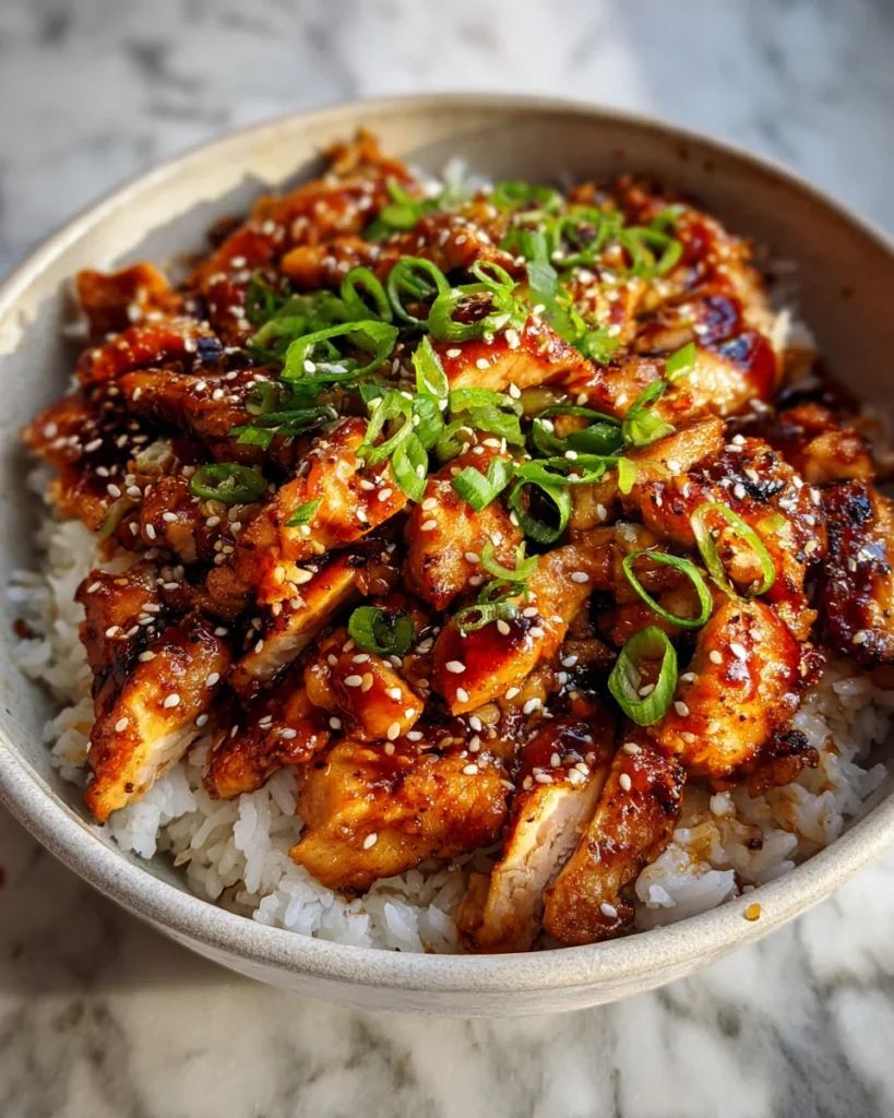 Honey Garlic Chicken Rice Bowls