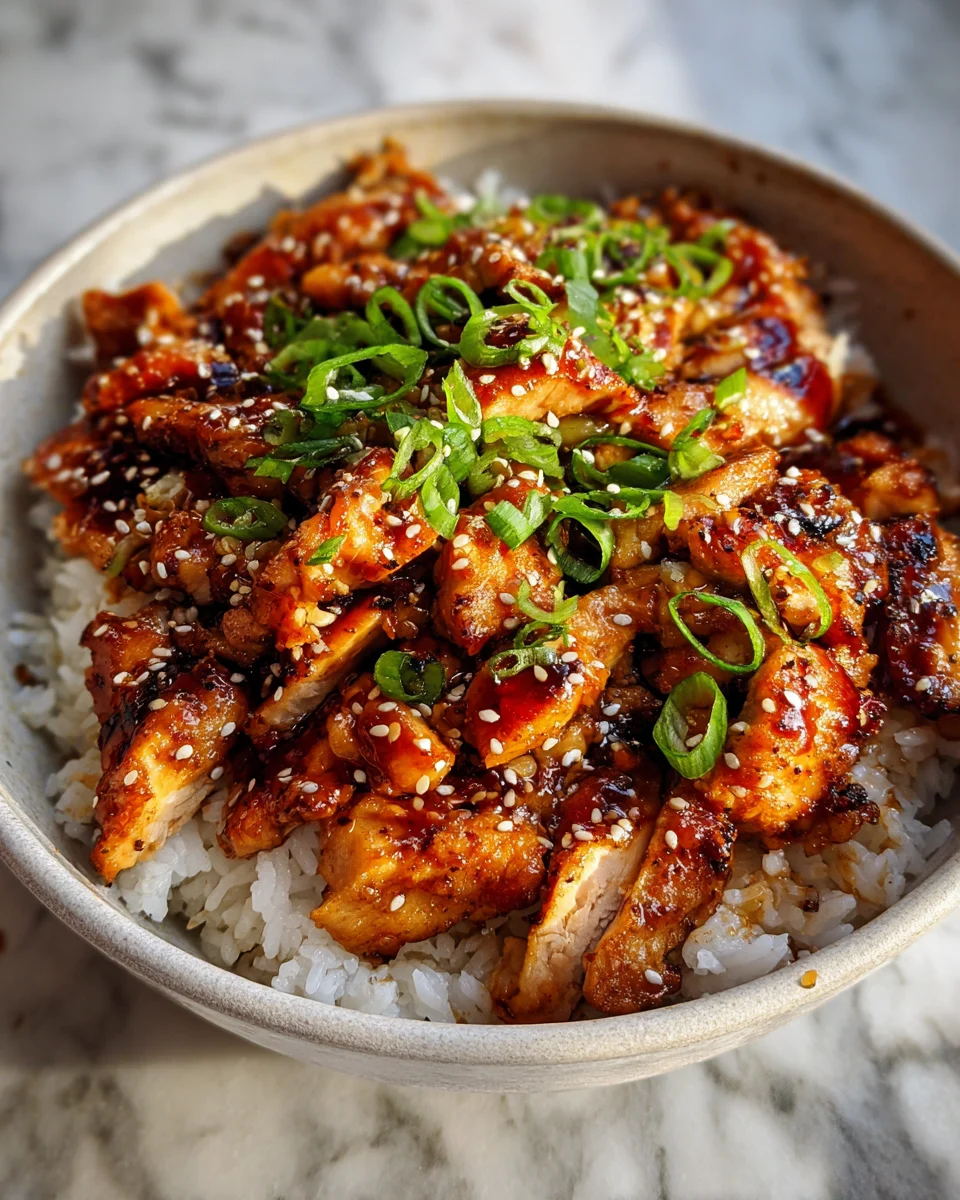 Honey Garlic Chicken Rice Bowls